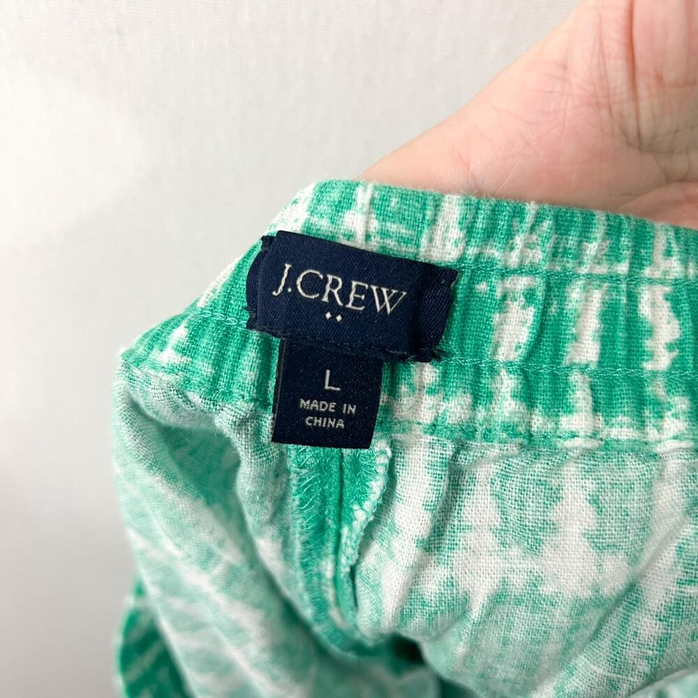 J.Crew Women's Linen Blend Green Tie Dye Shorts Large Summer Spring - Picture 5 of 7